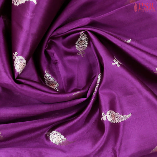 Magenta Purple Chiniya Silk Saree