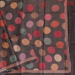 Smokey Taupe & Dark Taupe Brown Tussar Silk Dress Material