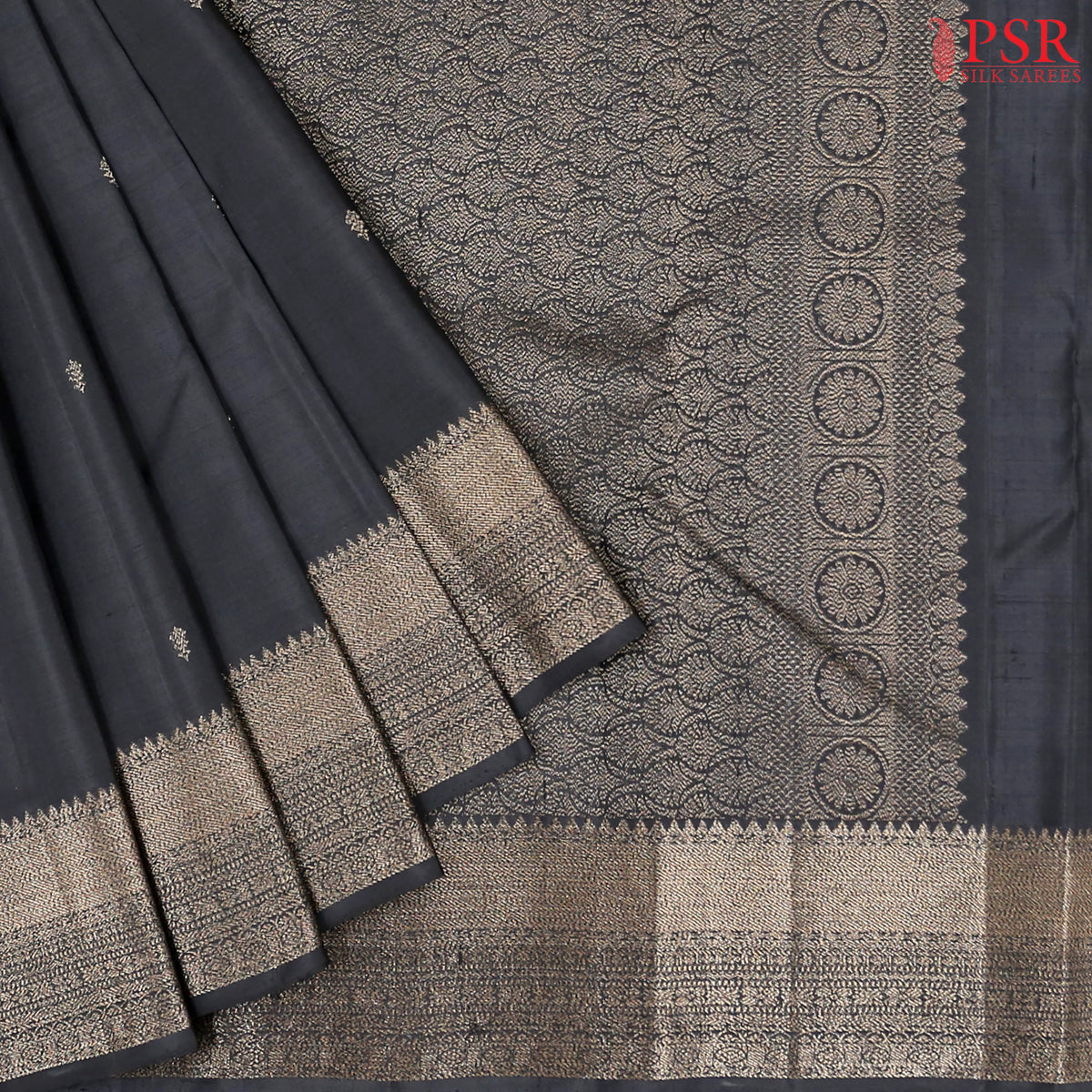 Black Kanchipuram Silk Saree