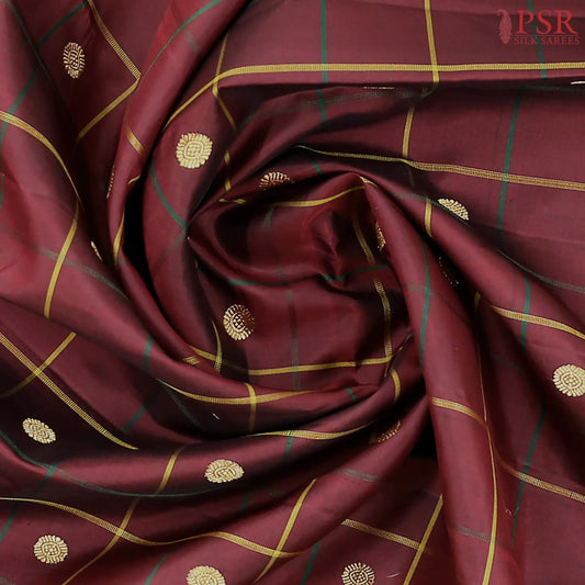 Dark Maroon Kanchipuram Silk Saree