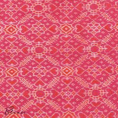 Pink & Orange Pochampally Jute Silk Saree