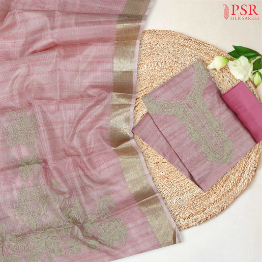Light Pink Kota Tissue Dress Material
