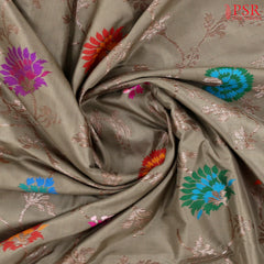Fossil Grey Banaras Katan Silk Saree