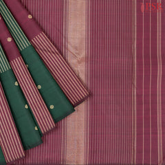 Dark Green & Dark Burgudy Kanchipuram Silk Saree