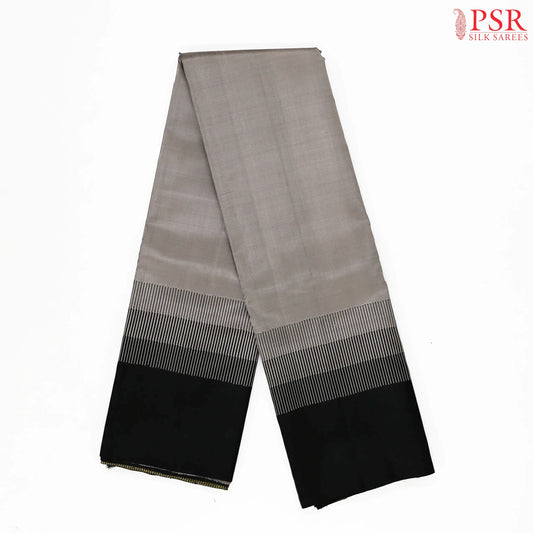 Dark Grey Kanchipuram Silk Saree
