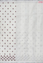 Floral White Linen Saree