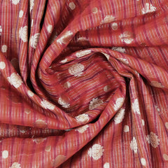 Crimson Silk Cotton Cut Work Saree