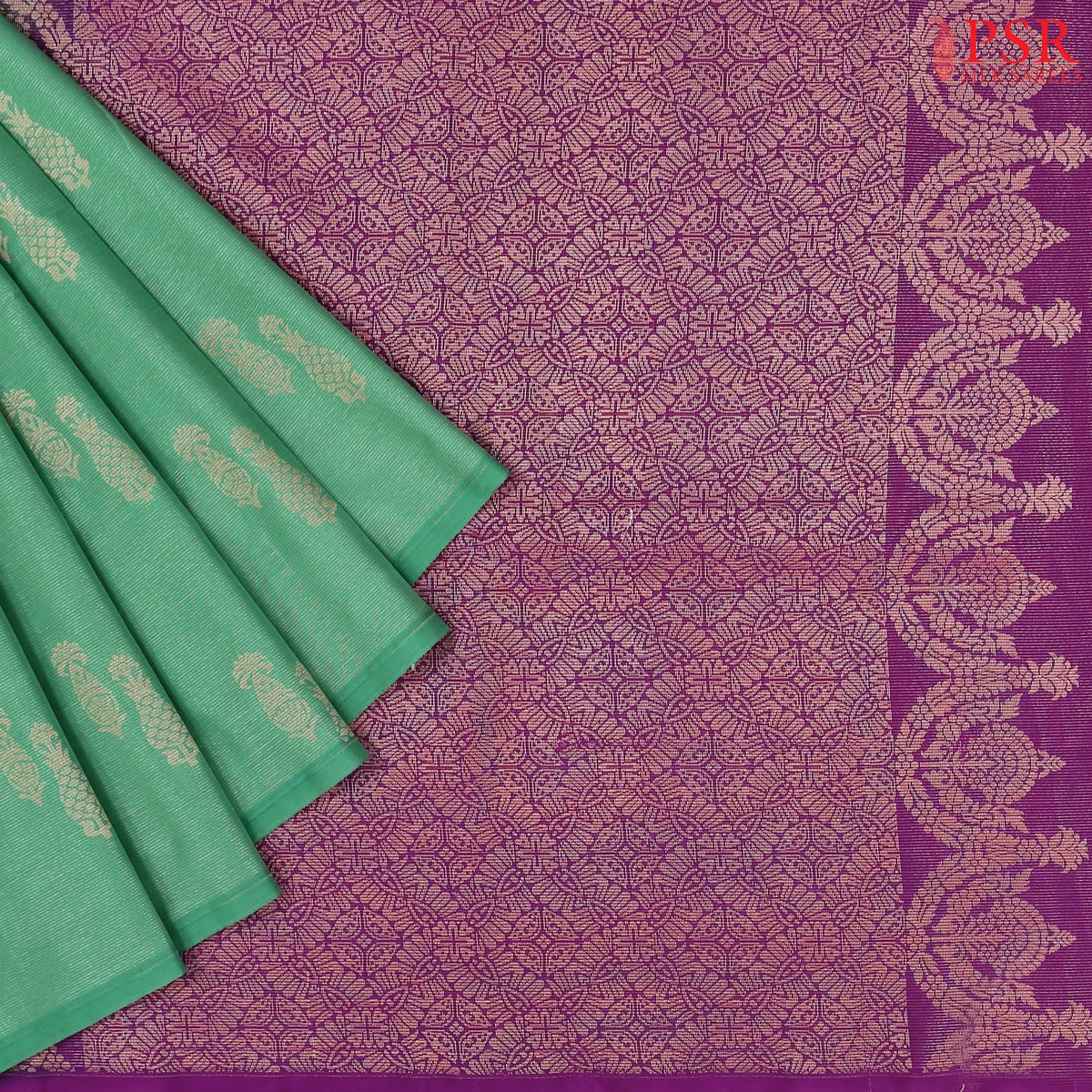 Jade Green Tissue Soft Art Silk Saree