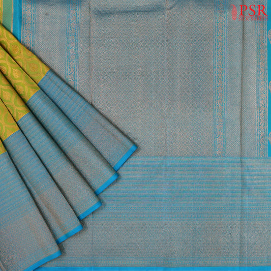 Lemon Green Kanchipuram Silk Saree