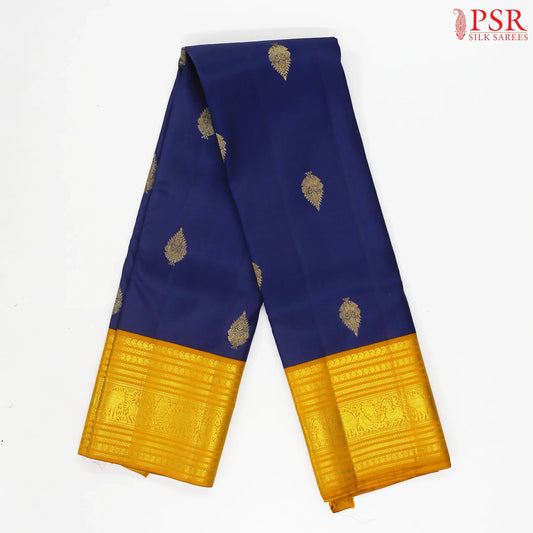 Dark Blue Kanchipuram Silk Saree