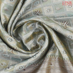 Aqua Frost Bridal Kanchipuram Tissue Silk Saree