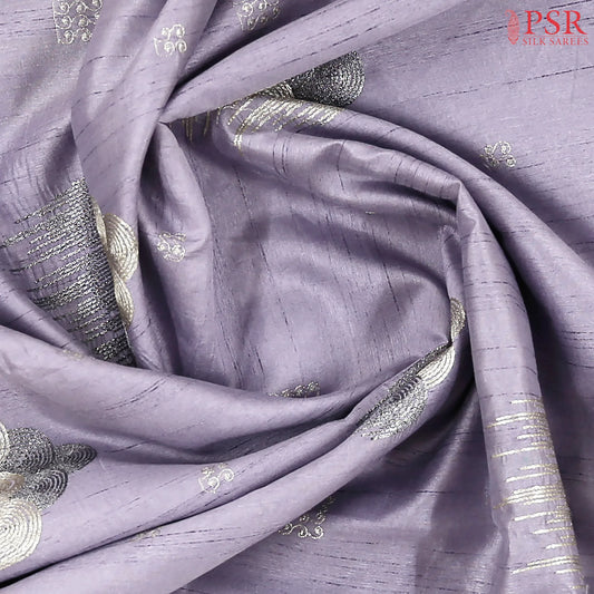 Lavender Semi Tussar Embroidery Saree