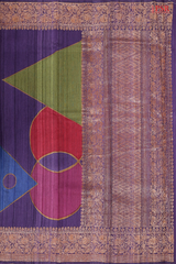 Dark Purple Banaras Jute Silk Saree
