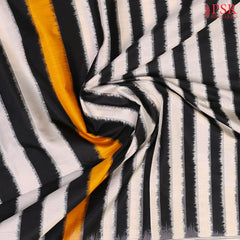 Beige & Black Pochampally Ikat Silk Saree