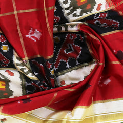Red Pochampally Silk Ikkat Saree