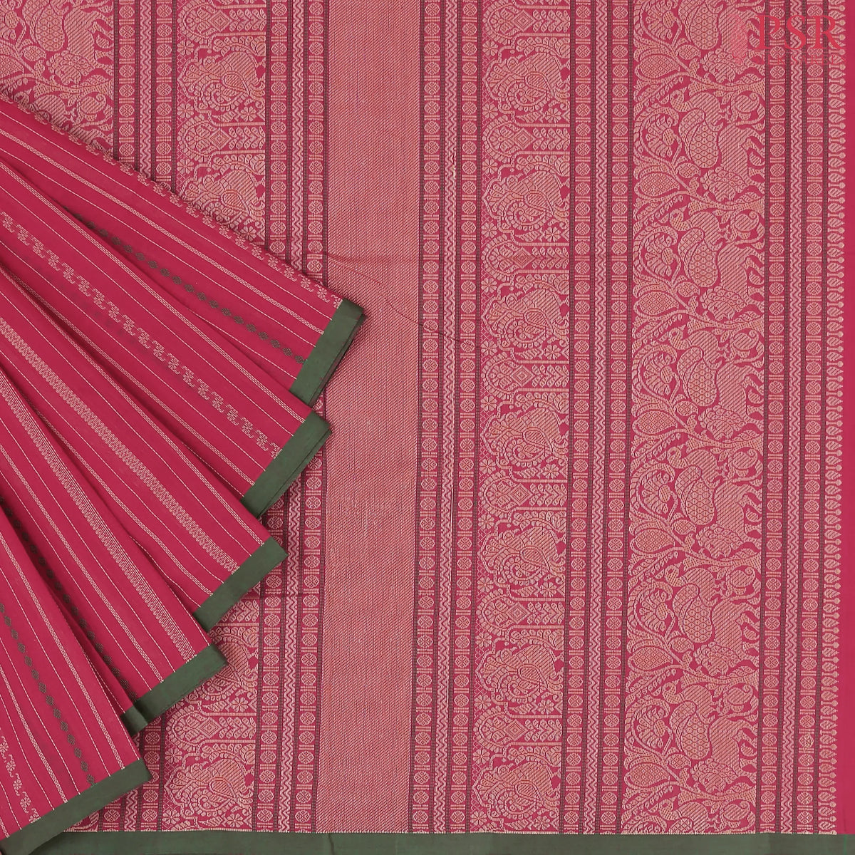 Cerise Pink Kalakshetra Kovai Cotton Saree