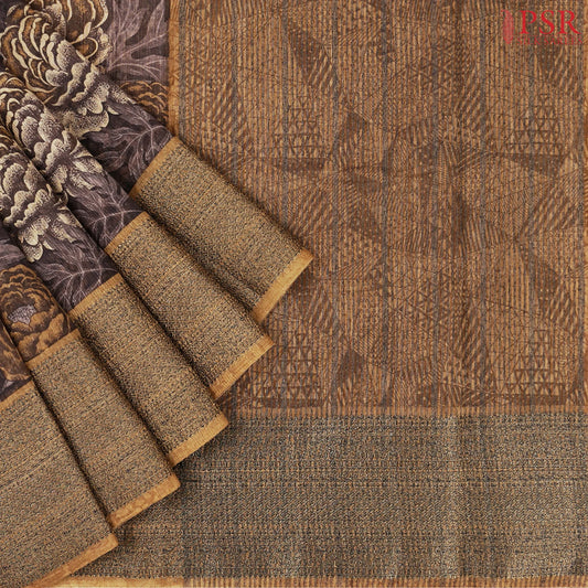 Dark Aubergine Bamboo Silk Sarees