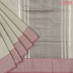 Fossil Grey Banaras Katan Silk Saree