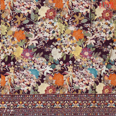 Dark Mulberry Purple Semi Crepe Dress Material