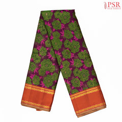 Tyrian Purple Kanchipuram Jacquard Silk Saree