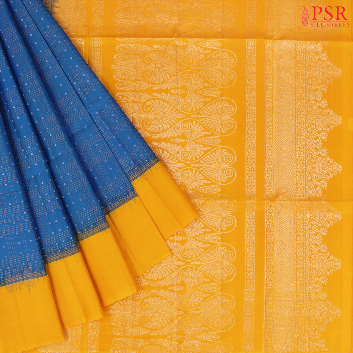 Prussain Blue Soft Silk Saree