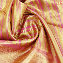 Gold & Pink Kanchipuram Jacquard Tissue Silk Saree