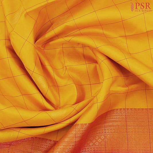 Mustard Yellow Fancy Kanchipuram Silk Saree