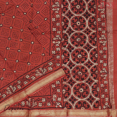 Dark Red Maheshwari Silk Cotton Dress Material