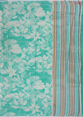 Caribbean Green Linen Saree