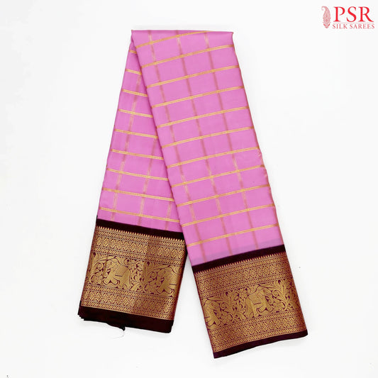 Rose Pink Kanchipuram Silk Saree