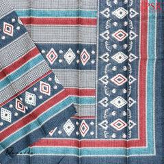 Dark Teal Jute Dress Material