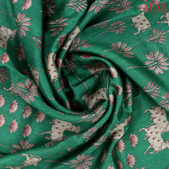 Dark Spring Green Munga Silk Saree