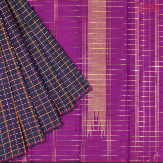 Midnight Blue Kanchipuram Silk Saree