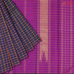 Midnight Blue Kanchipuram Silk Saree