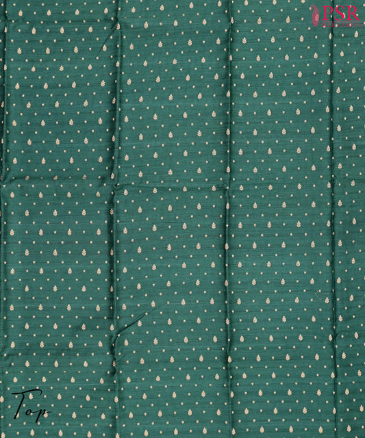 Dark Green Tussar Silk Dress Material