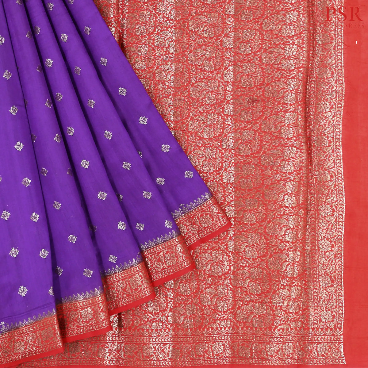 Violet Chiniya Silk Saree