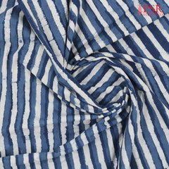 Prussian Blue Hacoba Embroidery Running Material