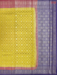 Olive Yellow Chiniya Silk Saree