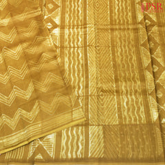 Mustard Brown Kora Chanderi Saree