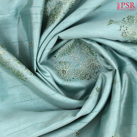 Light Blue Kosa Embroidery Saree