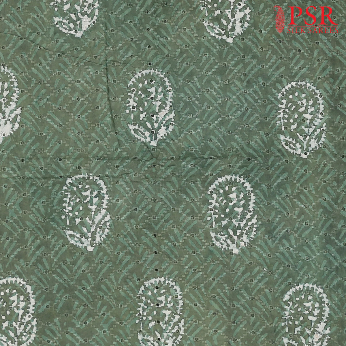 Fern Green Hacoba Embroidery Running Material