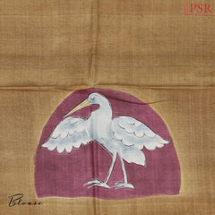 Burgundy Kadhi Tussar Silk Saree