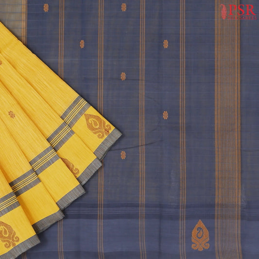 Canary Yellow Kanchi Cotton Saree