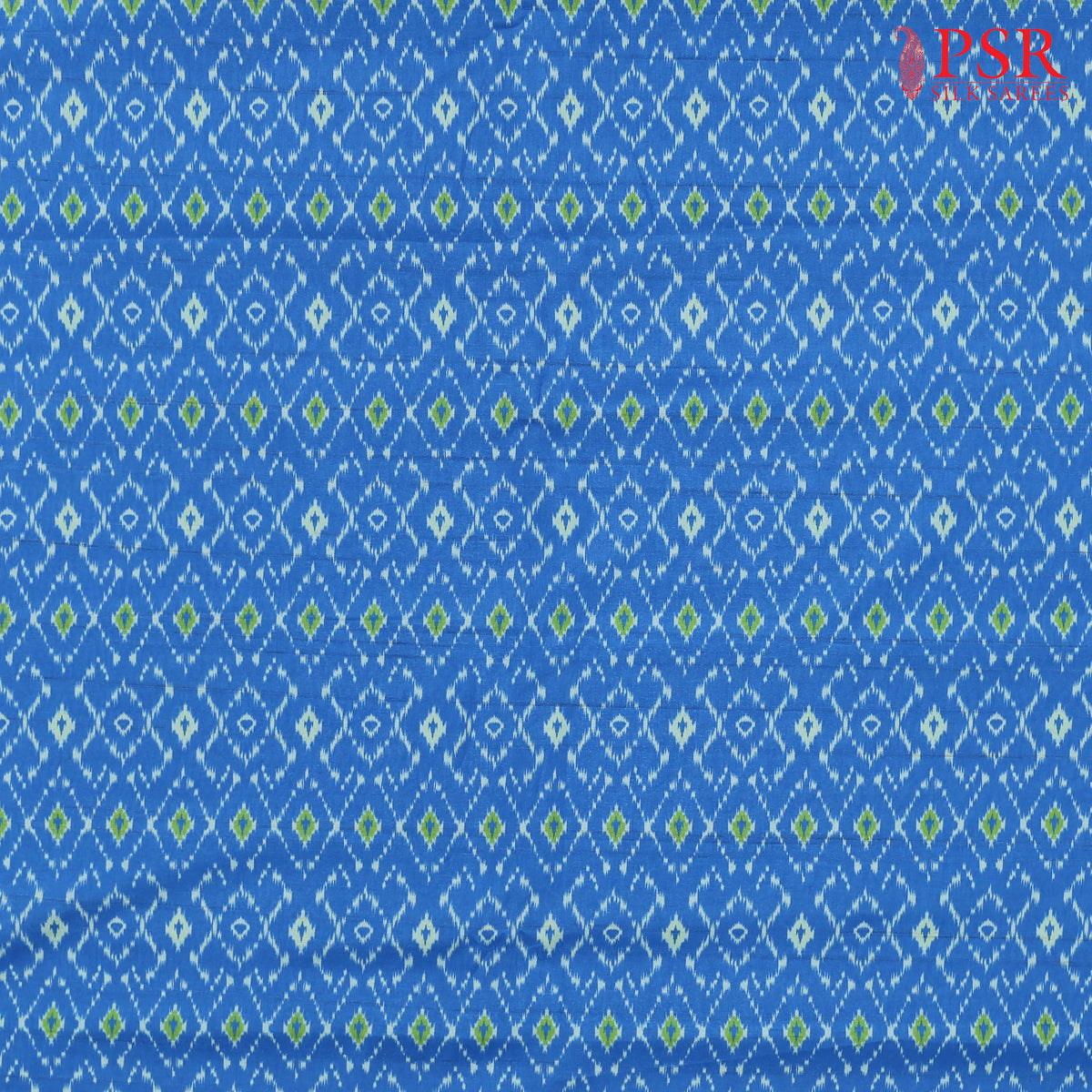 Azure Blue Semi Tassar Ikkat Print Running Material