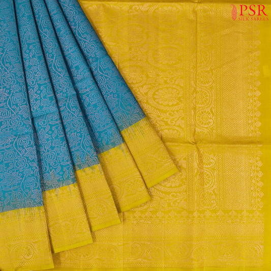Cerulean Blue Soft Silk Saree