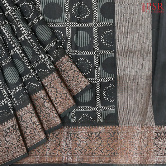 Phthalo Green Chanderi Silk Cotton Saree