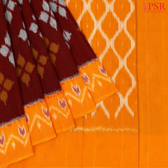 Maroon Ikkat Cotton Saree