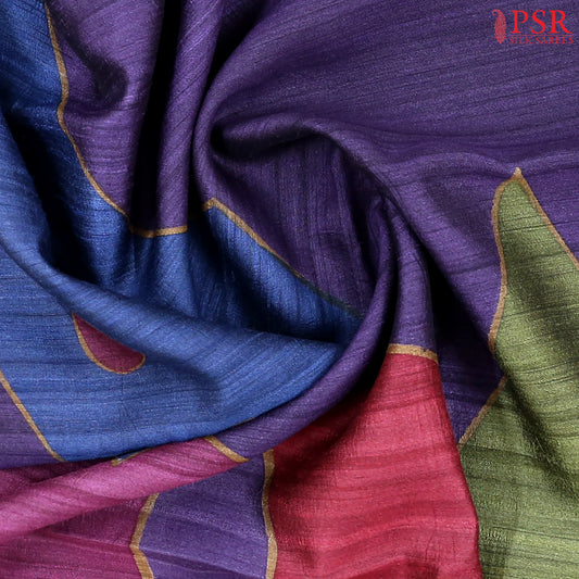 Dark Purple Banaras Jute Silk Saree