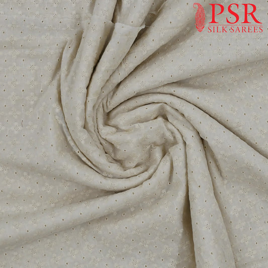 Off White Hacoba Embroidery Running Material