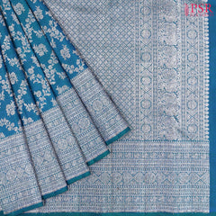 Peacock Blue Kanchipuram Silk Saree